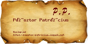 Pásztor Patrícius névjegykártya